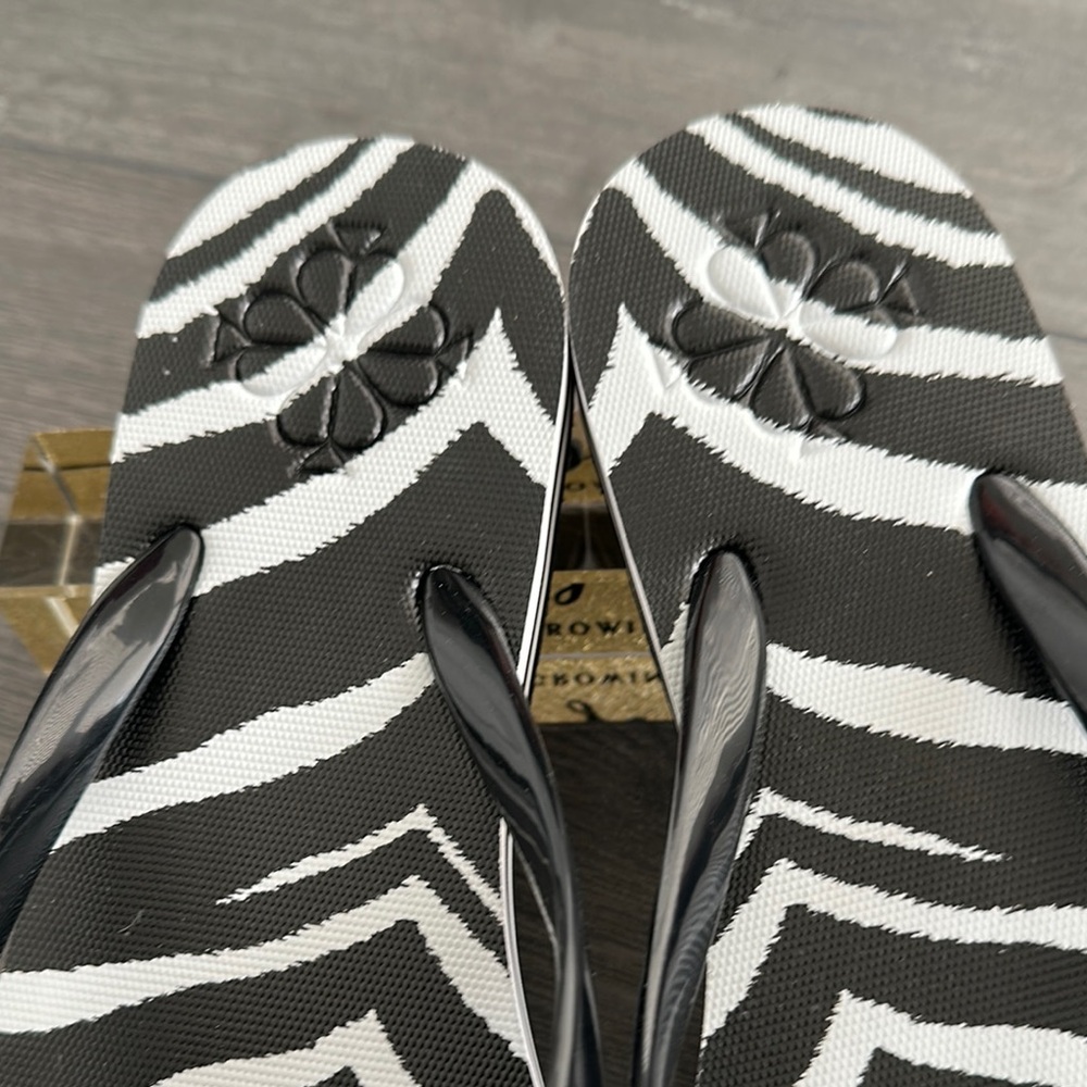 Kate Spade Zebra Print Sandals Black and White - Picture 6 of 7